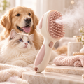 Blush and ivory fine-mist pet grooming brush