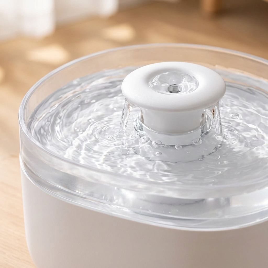 White flow pet drinking fountain
