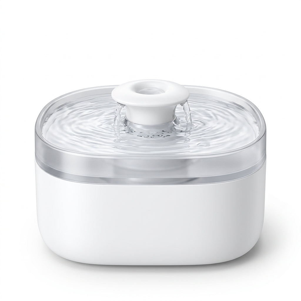 White flow pet drinking fountain